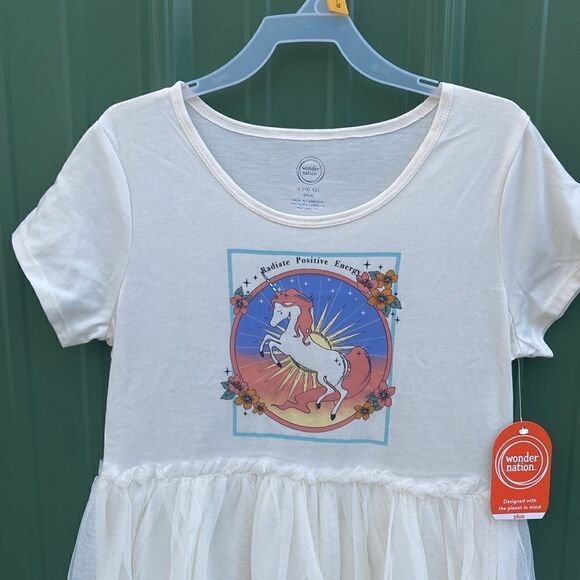 Girls Short Sleeve Comfy Tutu Dress Size L 10/12 Plus - Picture 2 of 6